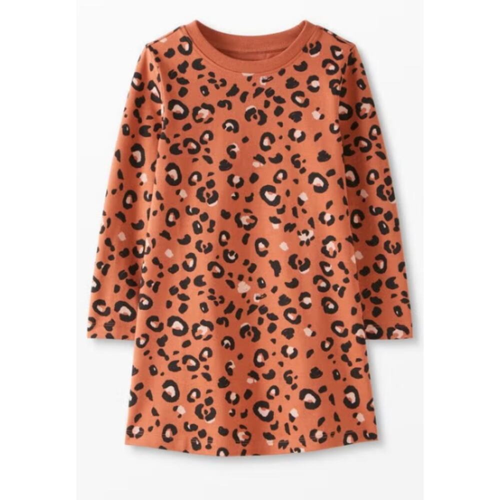 Hanna Andersson Kids Girls Long Sleeve T-Shirt Dress 130cm 8 Leopard On Canyon